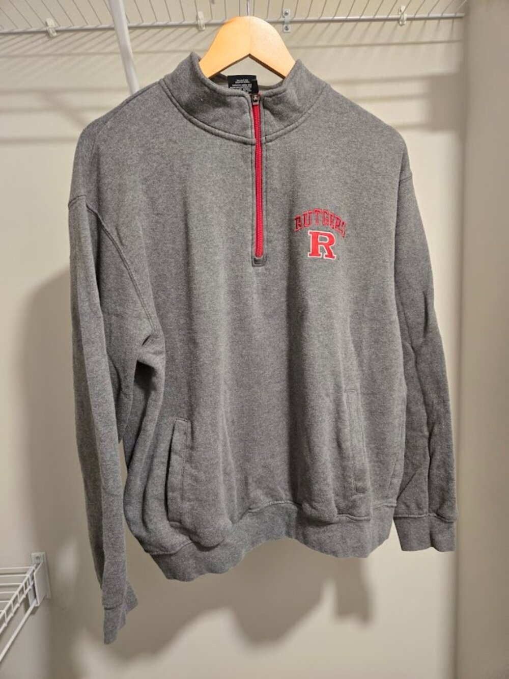 Colosseum Rutgers Men's Gray Quarter-Zip Pullover Sweatshirt M